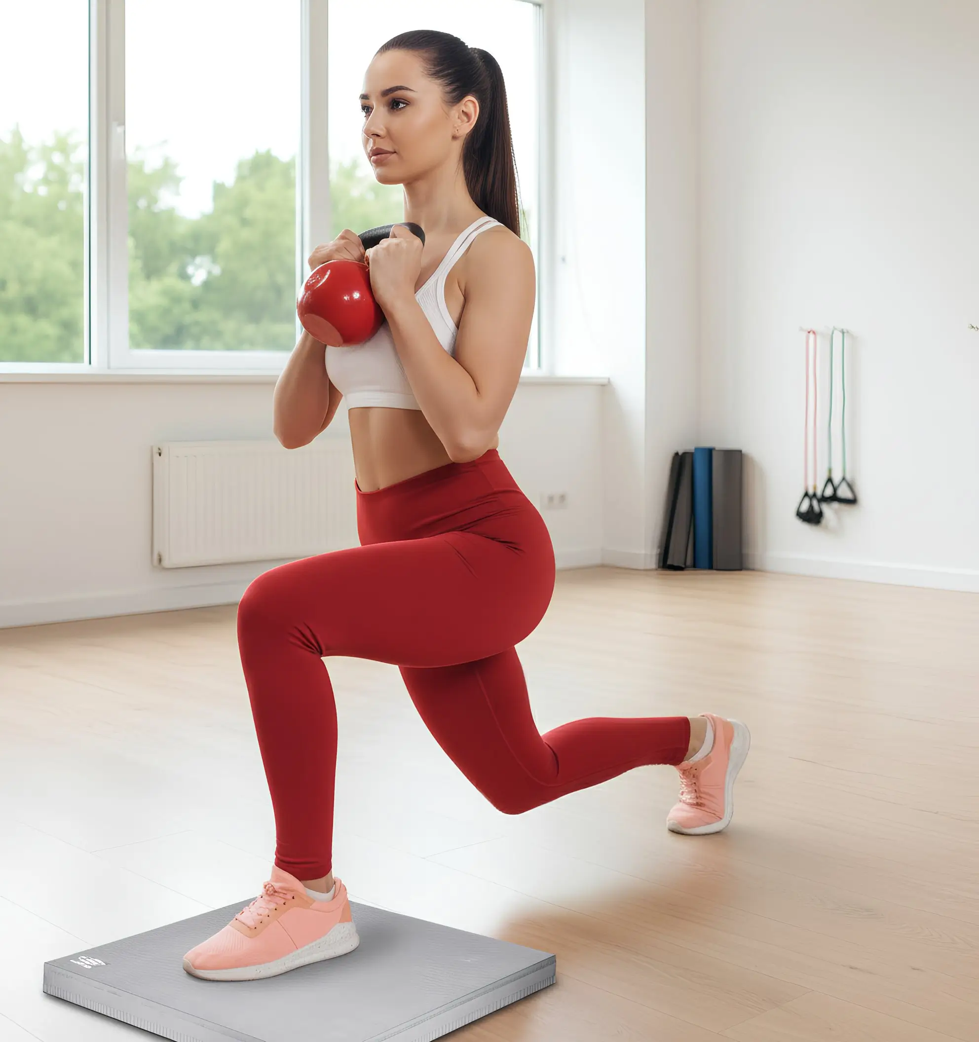 Az Umbro egyensúlypárna alkalmazásának egy módja látható a képen