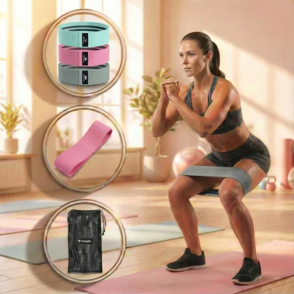 A Trizand fitnesz szalag használata, és a készlet bemutatása egy képen