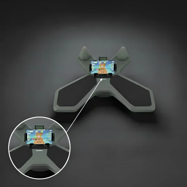 A Trizand egyensúly deszkán található egy mobiltelefontartó is