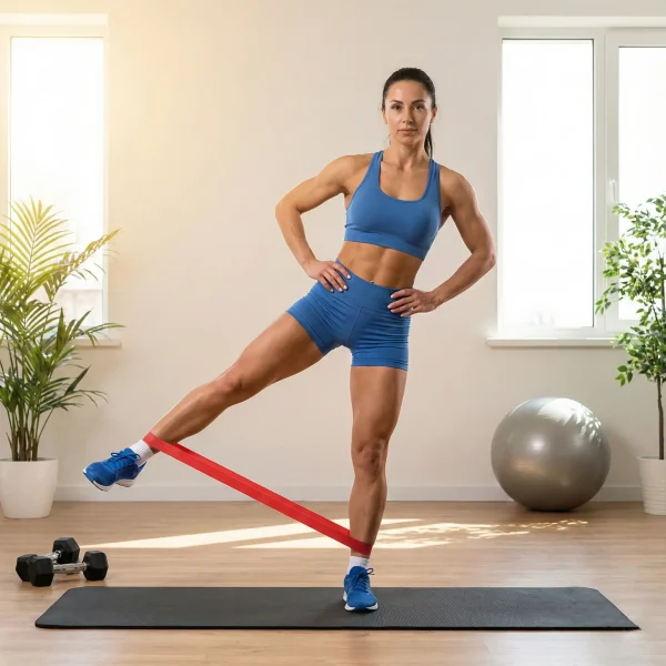 A boka, a vádli és a comb erősítése az erősítőszalag szett egy darabjával otthoni körülmények között