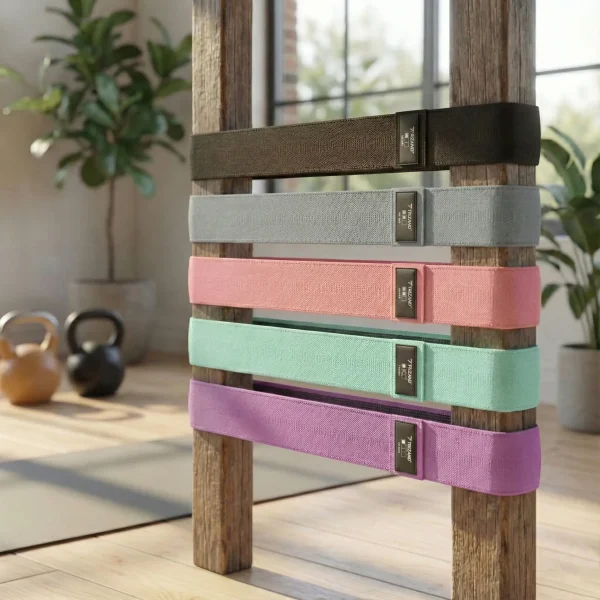 A Trizand erősítő gumiszalag készlet mind az 5 darabja kifeszítve két gerenda közé