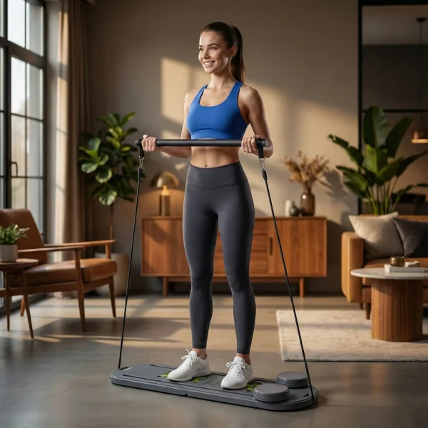 A személyre szabható ellenállás szalagok segítségével erősítésre is használható a pilates tábla