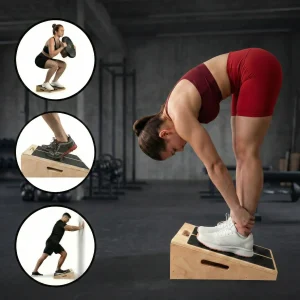 Montázskép, amely bemutatja a vádlinyújtó deszka sokoldalú felhasználási lehetőségeit különböző gyakorlatokhoz