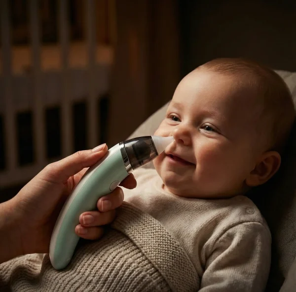 Baba orrtisztítása az elektromos orrszívó készülék segítségével