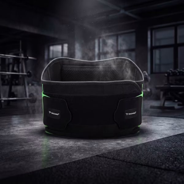 Az alakformáló öv összehajtott, tépőzárral összekapcsolt állapotában