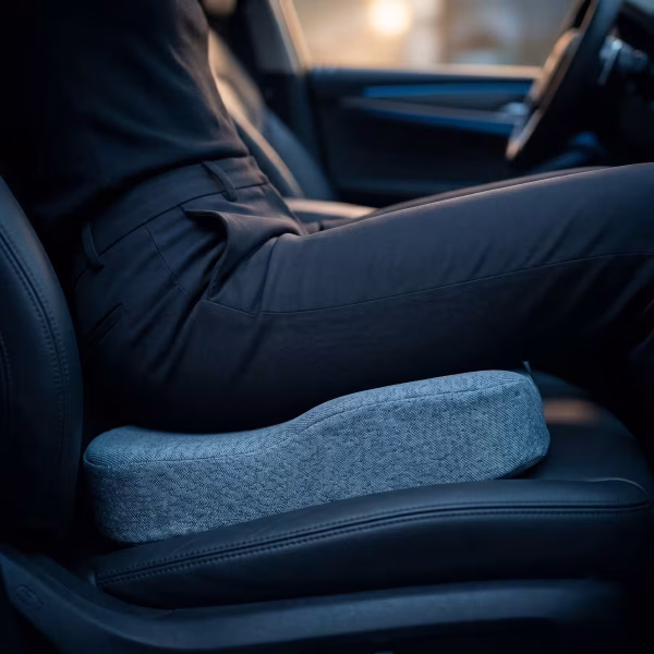 Az ergonomikus ülőpárna alkalmazása egy autó ülésén
